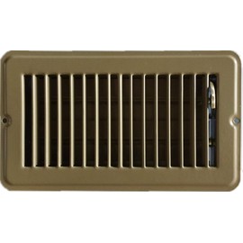 RV and Home Brown Stamped Steel Floor Diffuser/Register with Damper 8" X 4" (Duct Opening Size) Outside Dimension 9.6"x 5.6"