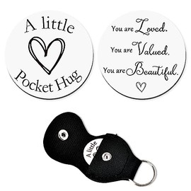 Pocket Tokens Inspirational Gifts for Granddaughter Daughter Birthday Gift for Sister Niece Mom Encouragement Gifts for Women Teen Girls You Are Loved Keychain Engraved Double Sided