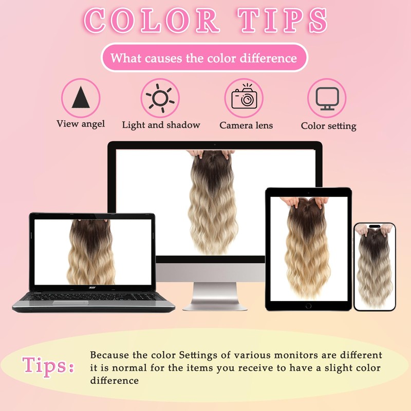 Hair Toppers for Women, 20 Inch Hand Tied Breathable Toppers