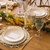 Aneco 6 Pack Round Burlap Placemats with Ruffle Edge