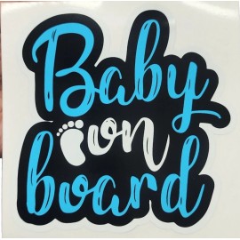 Oracal BABY BOY ON BOARD BLUE Decal Sticker Car Truck  5" x 5"