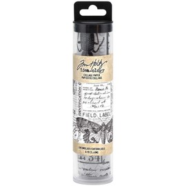 Tim Holtz Idea-Ology Collage Paper Rolls - Entomology, Botanical and Typeset - Bundle of Three Rolls