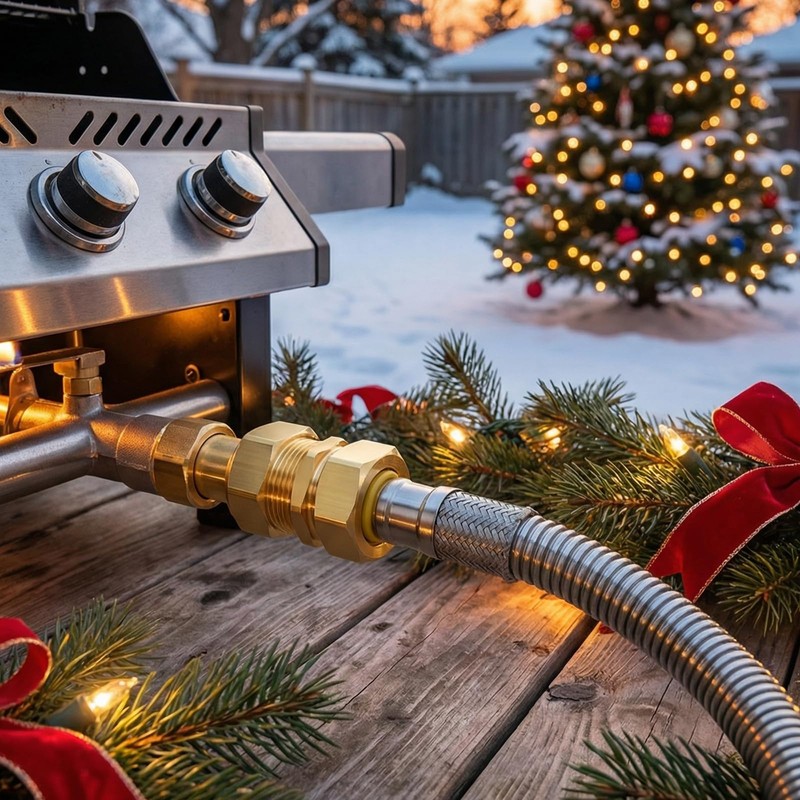 GASHER 1/2" Propane Fittings, Brass Natural Gas Quick Connect Adapter
