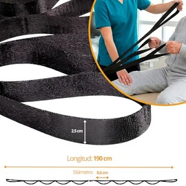 Hirola 1 Pieza Correa de Estiramiento para Yoga con 10 Bucles, Banda de Terapia Física y Flexibilidad para Rehabilitación, Pilates y Entrenamiento en 