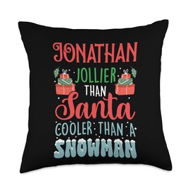 Ice Cold Charisma Christmas Holiday Heat Jonathan Jollier Than Santa Cooler Than Snowman Frosty Throw Pillow, 18x18, Multicolor
