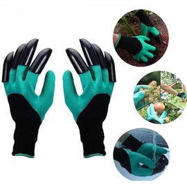 Happy Fox Gardening gloves, waterproof gloves with claws for garden, yard. Fine sharp digging claw gloves (2 Pack)