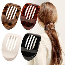 4 Piezas Pinzas Planas,Curvas,Sujeción Fuerte,Aptas para Todo Tipo de Cabello,Pinzas Redondas Planas,Accesorios Esenciales para el Cabello de Mujeres y Niñas