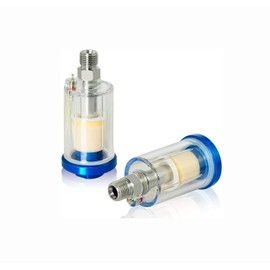 Tiardey 2Pcs Water Oil Separator Filter Airbrush Filter Moisture Separator for Air Line Compressor Fitting, 1/4 Inch NPT Inlet and Outlet