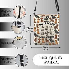 Dachshund Dog Gift Easily Distracted By Small Wieners Crossbody Bag Pet Lovers Gift (Small Wieners CA XK)