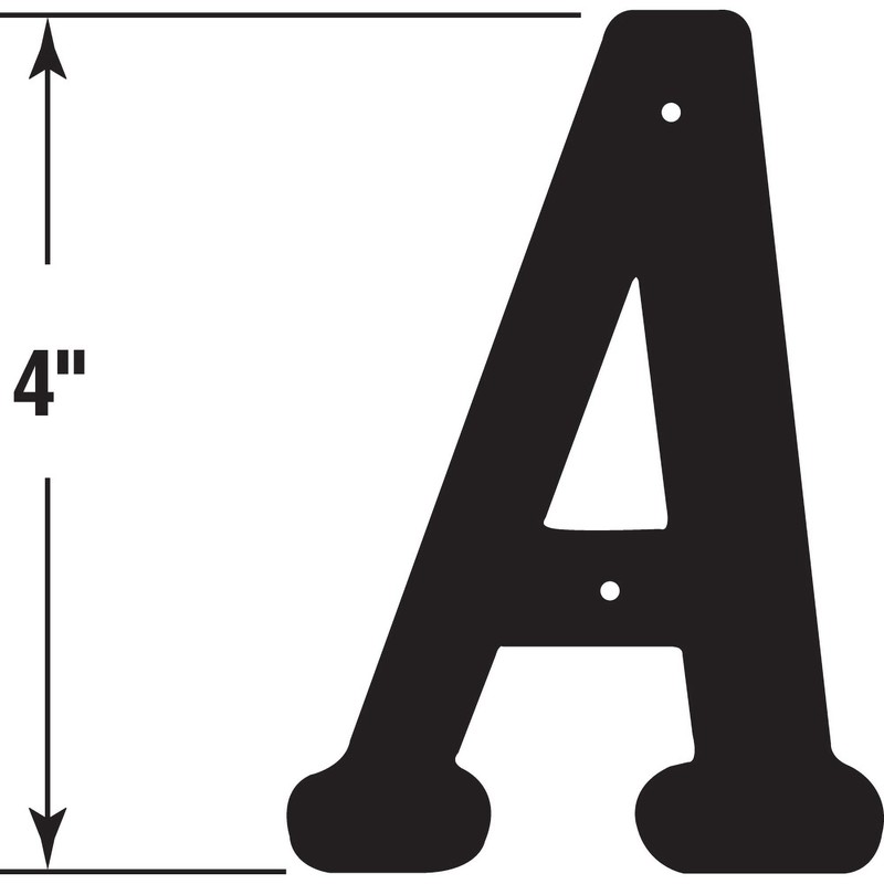 Prime-Line MP4106 4 In. House Letter A, Diecast, Black Finish