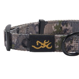 Browning Classic Preformance Webbing Pet Collar, Fully Adjustable, Available in Solid Colors and Camo Patterns, Ovix Camo, Medium