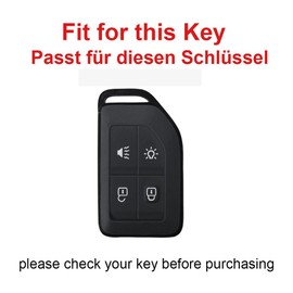 TECART Smart Car Key Case Fits Volvo Cargo 555 FH16 FM FH EVRO Truck Metal Protective Key Cover Accessories Original Key Replace Key Case Keyless Go Protection 4 Button, 4-Black