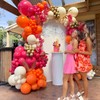 139Pcs Pink and Orange Balloons Garland Arch Kit, Pink Orange