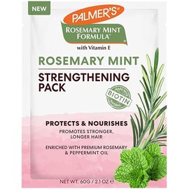 Palmer's Mascarilla capilar, paquete de fortalecimiento de menta y romero, 2.1 onzas, promueve un crecimiento del cabello más fuerte, más largo, tratamiento nutritivo, hidratante y protector para antirotura y suavidad, añade brillo