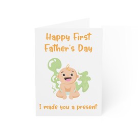 First Father's Day Card - Humorous Baby Design - 6 x 8 Inch - Eco-Friendly Materials
