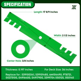 Youxmoto Mower Blade Fit for Husqvarna IZ5221 LZ5225 WHF5223 ZTH5221, 539100341 539101485, for Ariens Promaster PM252H PM252Z, Zoom 2252 2352 2552 2552XL, 00273100 03399704 Toothed Mulching 3 Pack