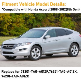 Abodvu Compatible with Honda Accord Mirror Cover Replacement 2008-2012,8th Gen Accord Sedan Mirror Cap for Left Driver Side,Clip on,W/O Turn Signal Gap Replace for 76251TVAA31,Silver,1 PCS