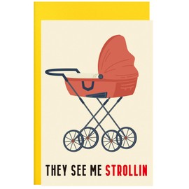 ORYCOOL Baby Shower Card, New Baby Card, New Baby Girl Card, New Baby Boy Card(Strollin)