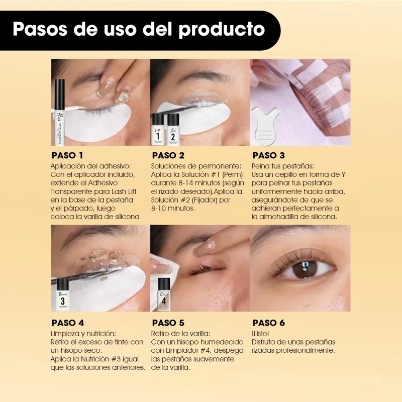 Kit 33 Lash Lifting Lanbone Rizado De Pestañas,kit Pestanas Negro