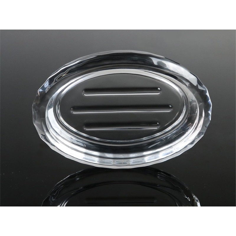 Glass Soap Dish for Bathroom Countertop, Shower, Kitchen Sink, Oval