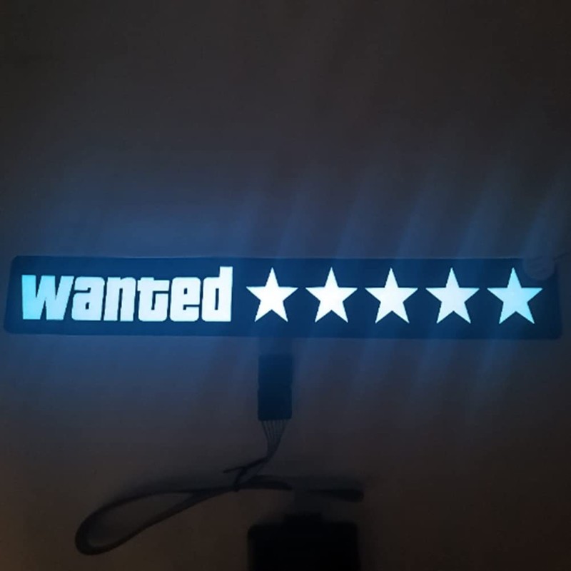 Windshield Electric Wanted Car LED White Light Up Window Stickers