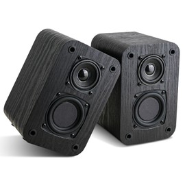 RIOWOIS Passive Bookshelf Speakers for Home Theater Surround Sound, Home Desktop Stereo Speakers with Crisper Sound and Classic Wood Grain for Record Player/Computer/TV, Wall Mountable, One Pair.