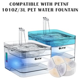 PETNF Replacement Pump for Cat Water Fountain with LED Light, Compatible for 3L/101OZ Transparency Pet Water Fountain, Ultra Quiet Long Lifespan Cat Water Pump with Adjustable 3 Kind Water Flow