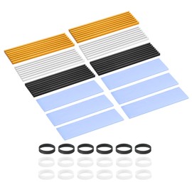PATIKIL M.2 2280 Nvme SSD Heatsink 70x22x3mm, Radiator Cooler Aluminum Heat Sink Cooling Fin with Thermal Pad/Tape/Rubber Ring for Laptop Electronics CPU Led, Black/Gold/Silver