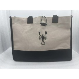 Aricsen Fabric Canvas Tote Bag With Handles 2-Pack Zodiac Sign Large Reusable Natural