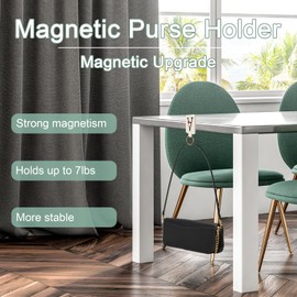 Letter A-Z Strong Magnetic Purse Holder Stylish Floral Design Handbag Hanger for Women Suitable for Table Tops Metal Wall Door Hinge Frame Shopping Cart Show off Your Personality Bag Charms(Beige A)