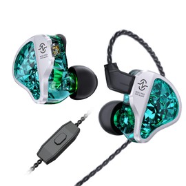 Yinyoo CCZ Harmony BC01 Pro Earbuds Wired, 1DD 1BA Hybrid Driver In Ear Headphones, Three Frequency Balance Noise Isolating Headset, Built-in Microphone IEM for Gaming,Laptop