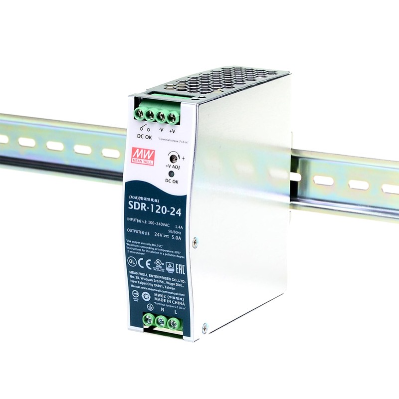 TorqCali WDR-120-24 24V DIN Rail Power Supply 120W for Industrial