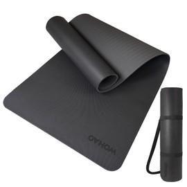 Yoga Mat Non Slip, Anti-Tear Black Yoga Mat for Women and Men - 7mm Thick Eco-Friendly Exercise Mat for Yoga, Pilates & Floor Exercise, Black (71"x24"x0.3")