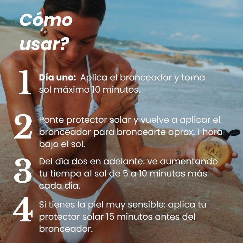 Bronceador natural Mali con aceite de coco – Bronceado dorado