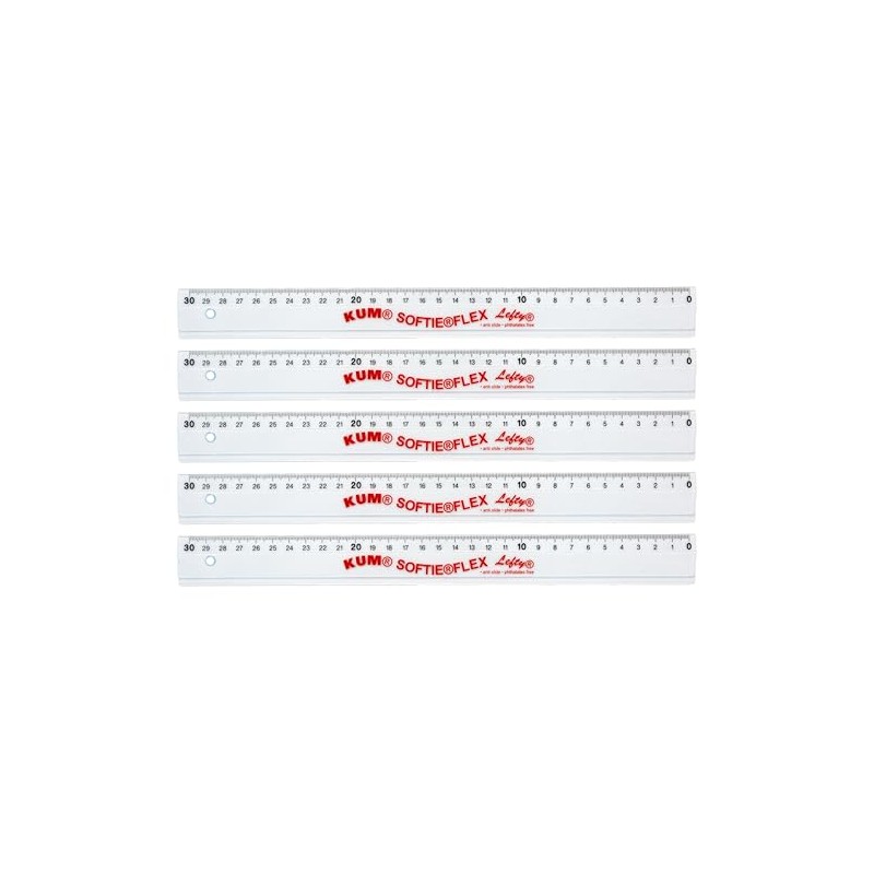 KUM AZ902.02.16-T - Ruler 30 cm Left Handed Clear Flexible
