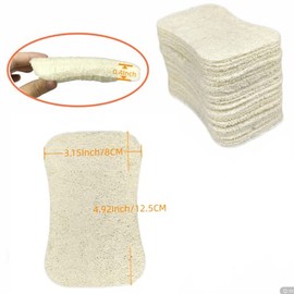 Esponjas naturales de lufa, esponjas de lufa naturales multiusos para el hogar, esponja de cocina ecológica reutilizable para platos, limpieza, antiar