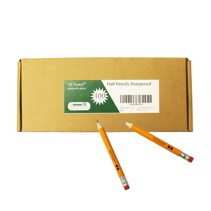 YETHAN Golf Pencils, Half Pencil, 3.5" Mini Pencils, #2 HB