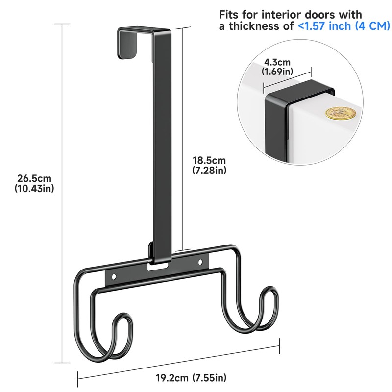 Ironing Board Holder Wall Mount/Over The Door Ironing Board Hanger,