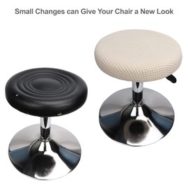 HuaLiSiJi Stool Cover Round 30-40 cm Stool Cover Stretch Stool Round Cover Round Chair Cover Protector Washable Round Swivel Stool Protective Cover (2 Pieces, White)