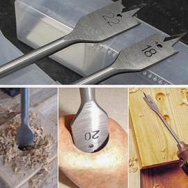 YUENTOEN 6 Pieces Spade Drill Bit Set 10-25mm Paddle Flat Bits with Quick-Change 1/4 inch Hex Shank for Woodworking