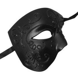 ILOVEMASKS Fancy Ball Prom Black Phantom of The Opera Venetian Half Face Mardi Gras Masquerade Mask, Carnival Costume Masquerade Party Mask Cosplay Phantom of the Opera