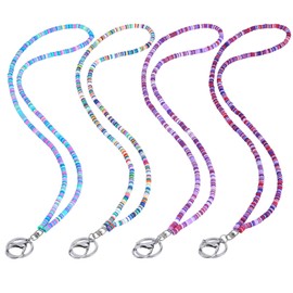 Ornaland 4 Pcs Lanyards for id Badges Teacher Lanyard Lanyards for Keys Lanyards for Women Suitable for Office Leisure or As a Gift for Nurse Teacher(Purple)