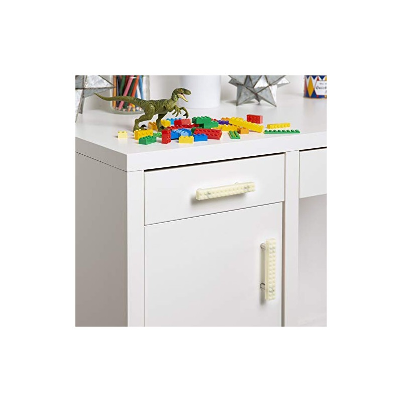 Set of 2 Build-On Brick Drawer Pulls (Glow-in-The-Dark)