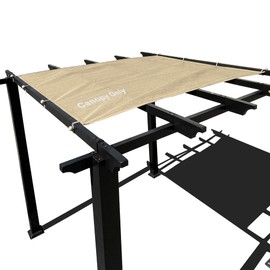 Alion Home Outdoor Pergola Sun Shade Cover Cloth Patio Canopy HDPE Permeable with Grommets (8' x 16', Beige)