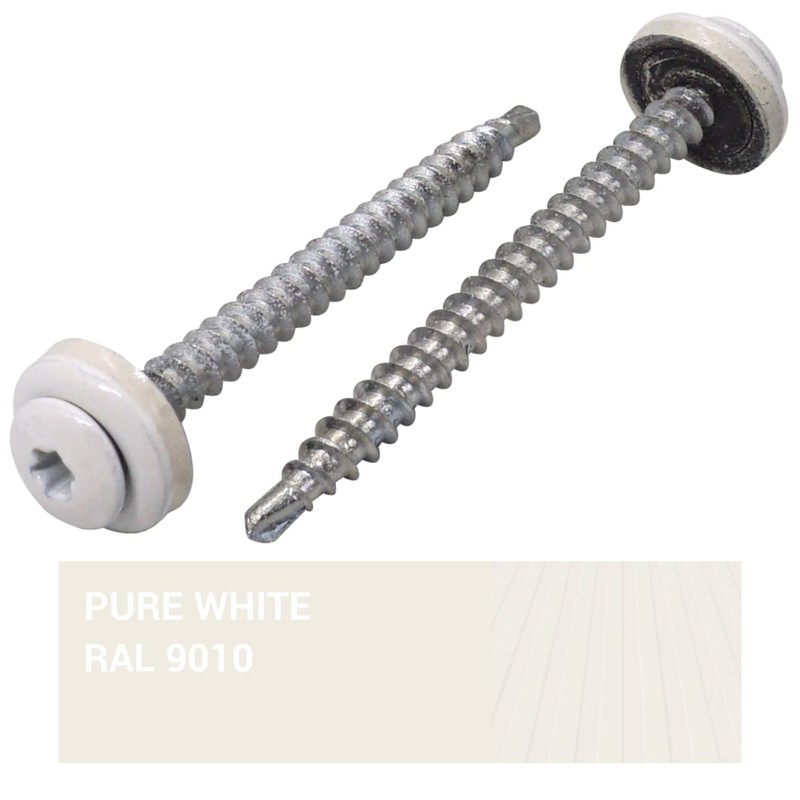 SKIR'CO (40 Pieces) Roofing Screws 4.8 x 60 mm Painted