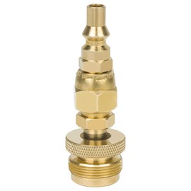GASPRO 1LB Propane Quick Connect Fitting, 1/4'' Male Quick Connect x 1''-20 Male Throwaway Cylinder, for RV, Camper, Portable Grill, Stove and More, Solid Brass