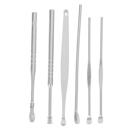 Beavorty 1 Set Ear Wax Removal Kit Stainless Steel Ear Spoons Set with Non Slip Handle for Family Use