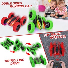 2PACK RC Stunt Car Watch Gesture Sensor Car 4WD Double Sided 360 Degree Rotating Tumbling Rechargeable Car High Speed 2.4GHZ Off Road Hobby RC Toy Cars for Xmas Birthday Gift Adults,Kids