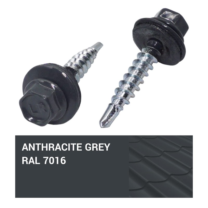Marcopol Pack of 50 Metal Roofing Screws 4.8 x 35