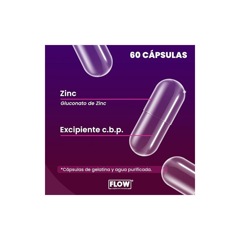 Flow Supplements | Zinc 20 mg –Zinc Quelado – 60